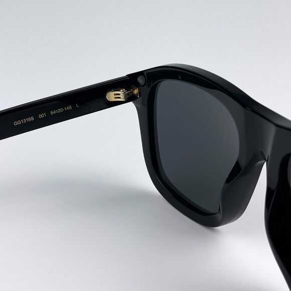 Gucci GG1316S 001 Sunglasses Black Grey Square Unisex - Picture 10 of 11